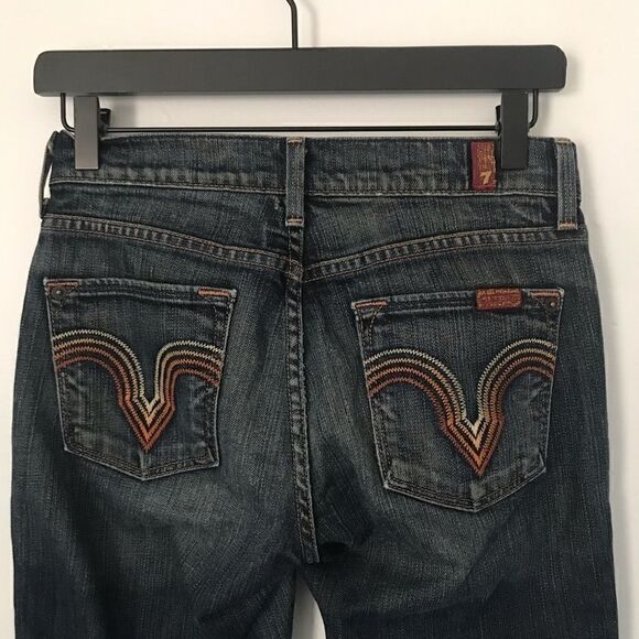 7 for all mankind straight raw leg hem rainbow - Picture 5 of 7